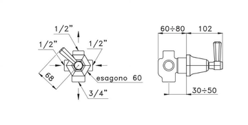 ECCELSA 0/150 - Diverter for shower for bathtub by RUBINETTERIE STELLA - view 3